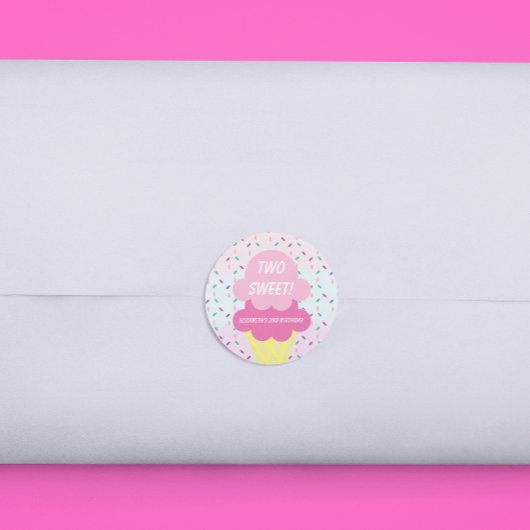Ice Cream 2e verjaardag Ronde Sticker