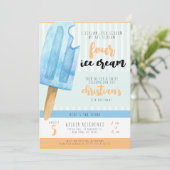 Ice Cream 4e verjaardagsfeest uitnodiging (Staand voorkant)