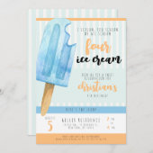 Ice Cream 4th Birthday Party Invitation (Devant / Derrière)