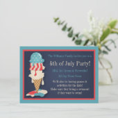 Ice Cream 4th of Juli Partij Uitnodigingen (Staand voorkant)