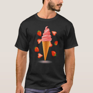 Ice Cream Aardbei Voor Meisjes & Vrouwen T-shirt