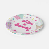 Ice Cream and Cake Five is Sweet 5th Birthday Papieren Bordje (Gekanteld)