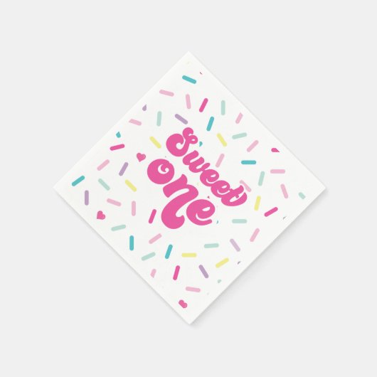 Ice Cream and Cake Sweet Een 1e Verjaardag Servet (Hoek)