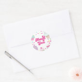 Ice Cream and Cake Verjaardag Dank u Ronde Sticker (Envelop)