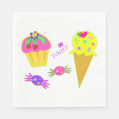 Ice Cream and Cupcake Paper Napkins Servet (Voorkant)