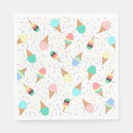 Ice Cream and Sprinkles Sweet Birthday Party Servet (Voorkant)