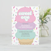Ice Cream and Sprinkles Sweet One 1st Birthday Kaart (Staand voorkant)