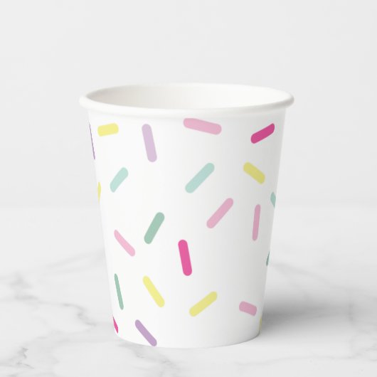 Ice Cream and Sprinkles Sweet One 1st Birthday Papieren Bekers (Voorkant)