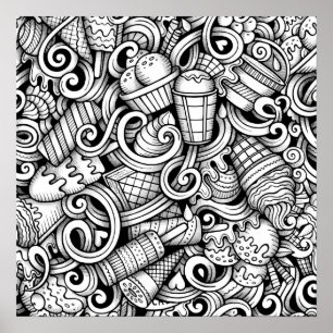 Ice Cream Art-kleuren — Poster