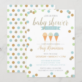 Ice Cream Baby shower Invitation - Het is een jong Kaart