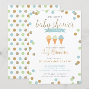 Ice Cream Baby shower Invitation - Het is een jong Kaart
