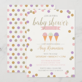 Ice Cream Baby shower Invitation - Het is een meis Kaart