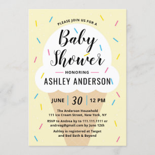 Ice Cream Baby shower Invitation Kaart