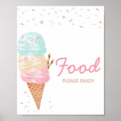 Ice Cream Baby shower Voedsel Poster (Voorkant)