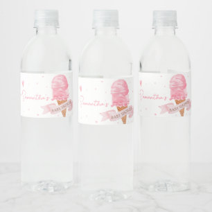 Ice Cream Baby shower Waterfles Etiket