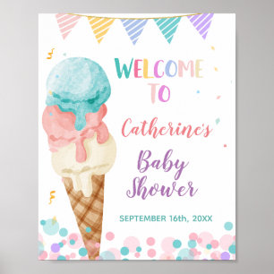 Ice Cream Baby shower Welkomstbord Poster