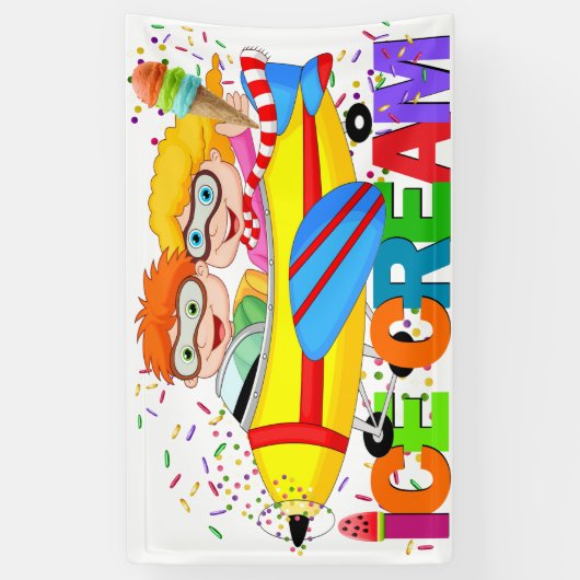 ICE Cream Banner (serie vliegtuigen) (Verticaal)
