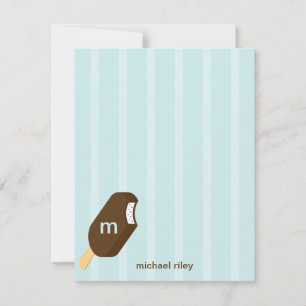 Ice Cream Bar Flat Bedankt Card - Blauw -