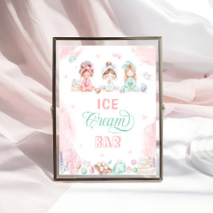 Ice Cream Bar Spa Verjaardagsfeestje Poster