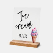 Ice cream bar wedding Acrylic sign (Angle)