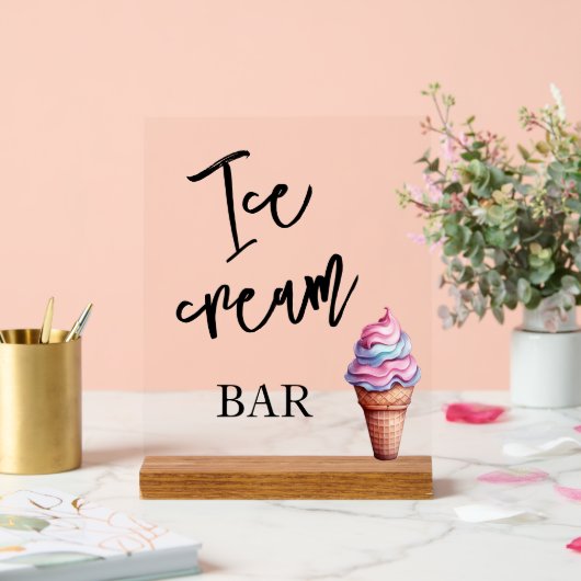 Ice cream bar wedding Acrylic sign (Mariage)