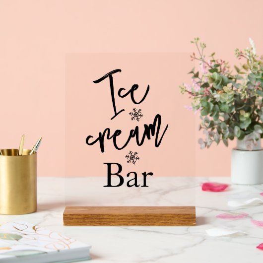 Ice cream bar wedding Acrylic sign (Mariage)