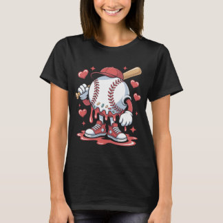 Ice Cream Baseball Drip Melting Character Art Ice  T-shirt
