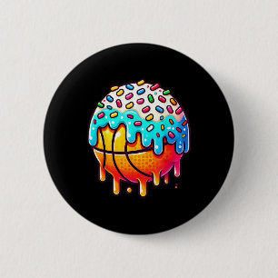 Ice Cream Basketball Drip Boys Meisjes Kinder Bask Ronde Button 5,7 Cm