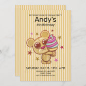 Ice Cream Beer 4th Birthday Party Invitation (Voorkant / Achterkant)