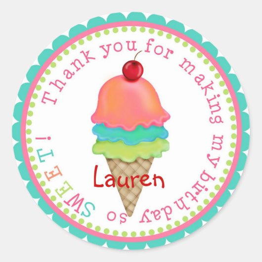 Ice Cream bespreekt op zaterdag stickers (Voorkant)