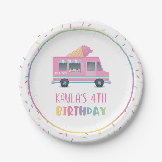 Ice Cream Birthday Bord (Voorkant)