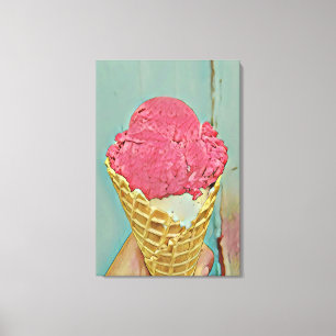 Ice cream birthday gift canvas afdruk