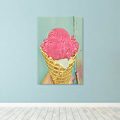 Ice cream birthday gift canvas afdruk (Insitu (Houten vloer))