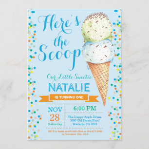 Ice Cream Birthday Invitation Summer Kaart