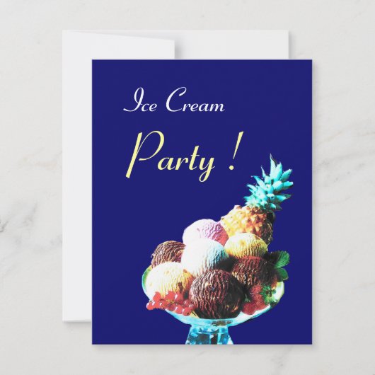 ICE CREAM BIRTHDAY PARTY, blauw Kaart (Voorkant)