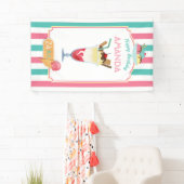 Ice Cream Birthday Party gepersonaliseerd Spandoek (Insitu)