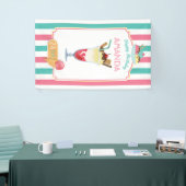 Ice Cream Birthday Party gepersonaliseerd Spandoek (Beurs)