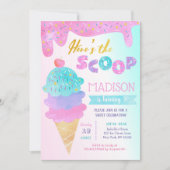 Ice Cream Birthday Party Invision Two Sweet Kaart (Voorkant)