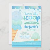 Ice Cream Birthday Party Invitation Kaart (Voorkant)