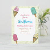 Ice Cream Birthday Party  Kaart (Staand voorkant)