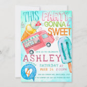 Ice Cream Birthday Party Kaart (Voorkant)