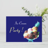 ICE CREAM BIRTHDAY PARTY KAART (Staand voorkant)