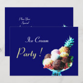 ICE CREAM BIRTHDAY PARTY KAART (Voorkant / Achterkant)