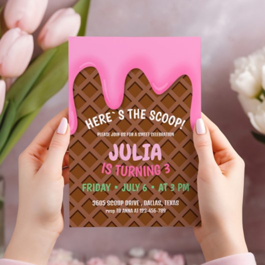 Ice Cream Birthday Party Kaart