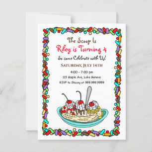 Ice Cream Birthday Party nodigt uit Briefkaart