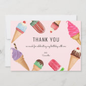 Ice Cream Birthday Roze Hartelijk dank (Voorkant)