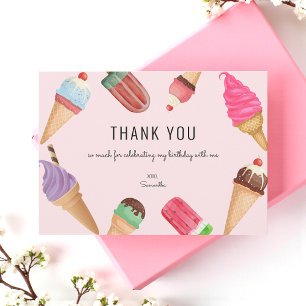 Ice Cream Birthday Roze Hartelijk dank