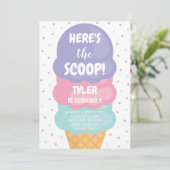 Ice Cream Birthday Uitnodiging (Staand voorkant)