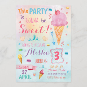 Ice Cream Birthday Uitnodiging