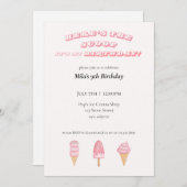 Ice Cream Birthday Uitnodiging (Voorkant / Achterkant)
